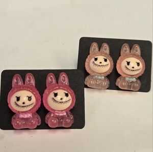 🍒🍒 Cute Labubu the Monster Stud Earrings Handmade
